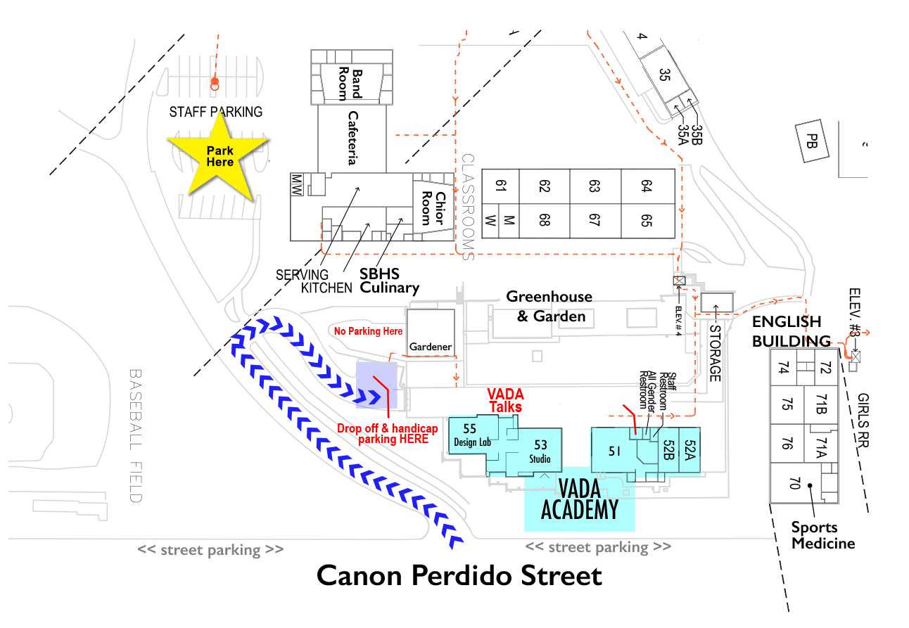 sbhs campus parking lot map