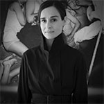 Black and white photograph of Silvia Perea